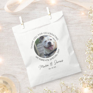 Modern Dog Photo Wedding Favour Bag