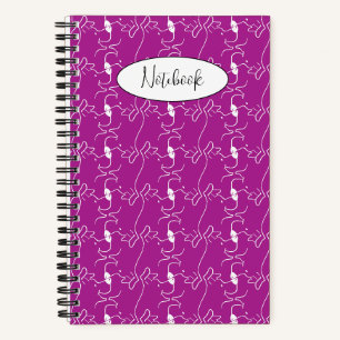 Modern Dog Profile Pattern Pink Custom Small Notebook