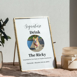 Modern Dog signature drink wedding  Poster