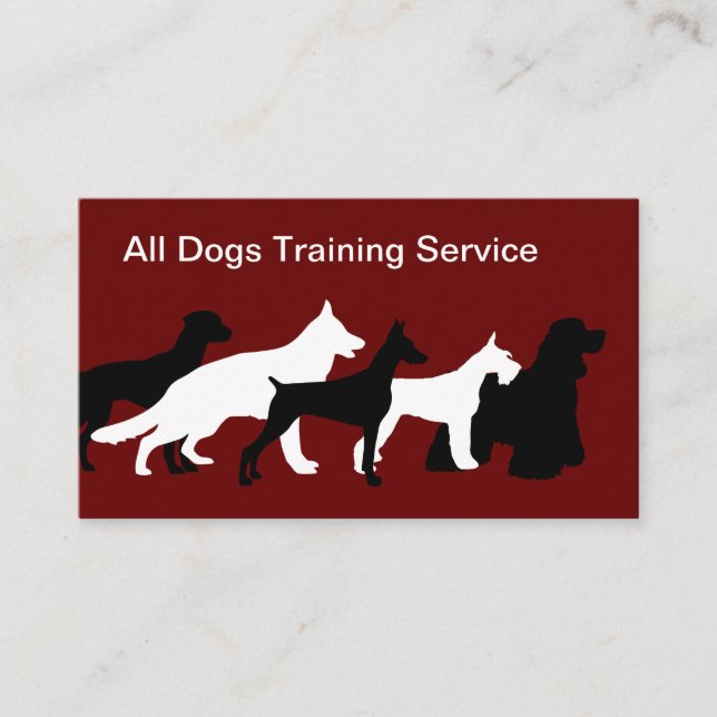 Modern Dog Trainer Business Cards (Front)