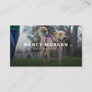 Modern Dog Walker Photo Business Card