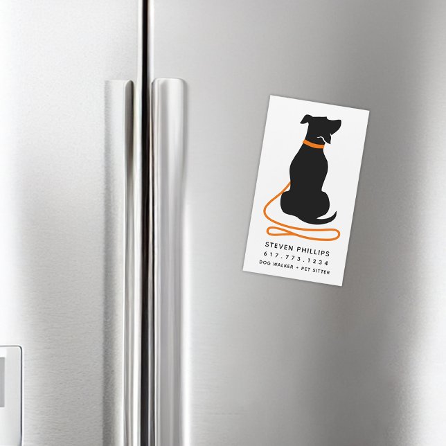 Modern Dog Walking Dog Sitting Magnet Card (Modern Dog Walking Dog Sitting Magnet Card)