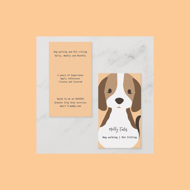 Modern Dog walking pet sitting Business card (Creator Uploaded)