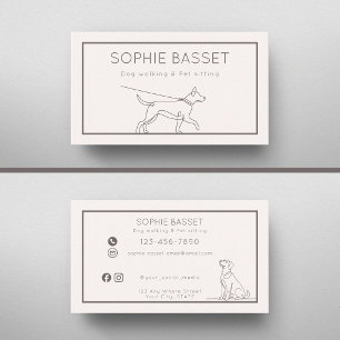 Modern Dog Walking, Pet Sitting Minimalist Business Card