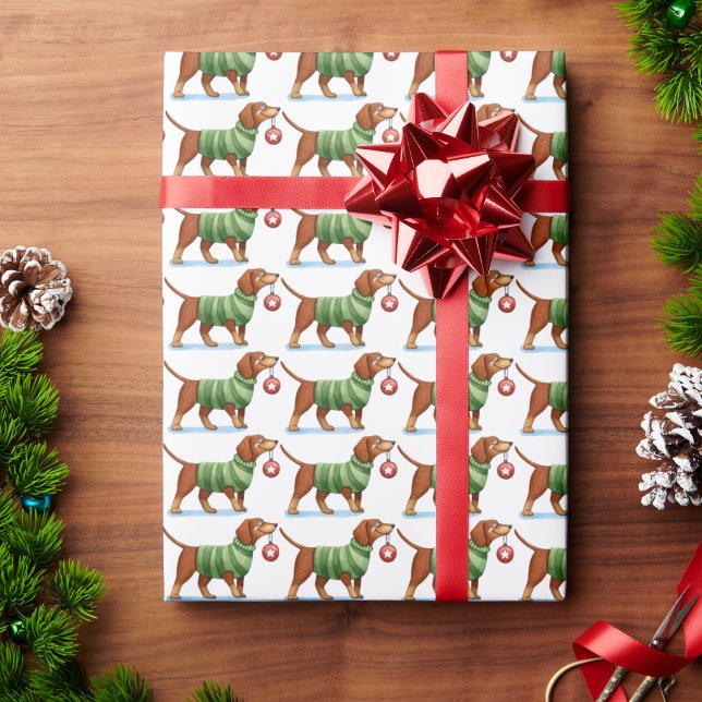 Modern Dog Watercolor Christmas Wrapping Paper (Creator Uploaded)
