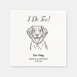 Modern Dog Wedding Cocktail Napkins