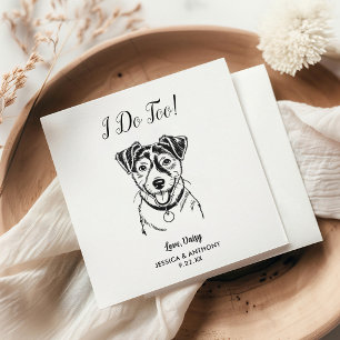 Modern Dog Wedding Cocktail Napkins