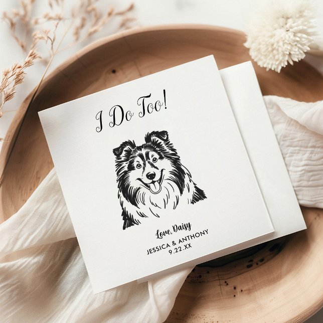 Modern Dog Wedding Cocktail Napkins  (Creator Uploaded)