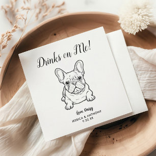 Modern Dog Wedding Cocktail Napkins