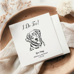 Modern Dog Wedding Cocktail Napkins