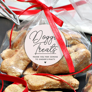 Modern Doggie Treats Thank You Pawty Classic Round Sticker