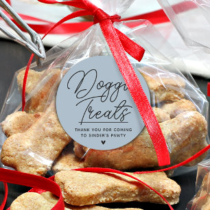 Modern Doggie Treats Thank You Pawty Classic Round Sticker