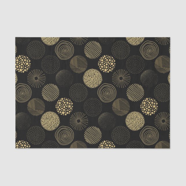 Modern doodle circles pattern tissue paper (Front)