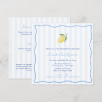 Modern Doodles And Stripes Lemon Bridal Shower