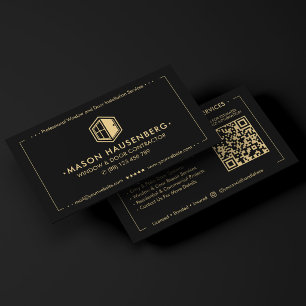 Modern Door Window Specialist Black  Business Card