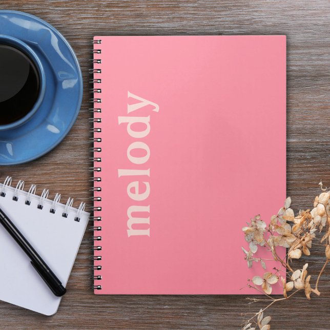 Modern dorm room pink name  notebook (Creator Uploaded)