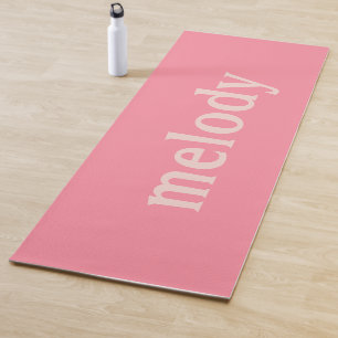 Modern dorm room pink name  yoga mat