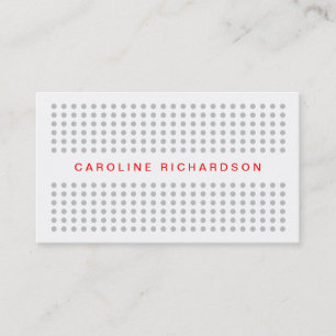 MODERN DOT DESIGN in GRAY/RED Business Card