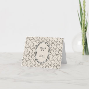 Modern Dot Frame Elegant Neutral Black White Chic Thank You Card