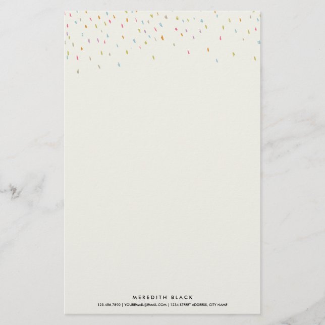 Modern Dot Personalised Stationery Sheets-Rainbow (Front)