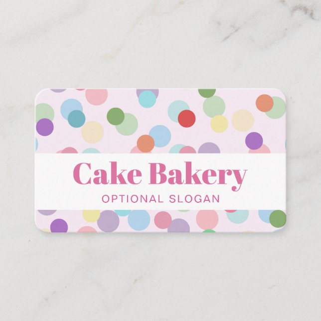 Modern Dots Baker Pastry Chef Bakery Business Card (Front)
