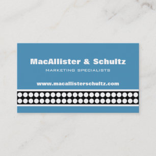 Modern Dots Business Card, Light Blue Card