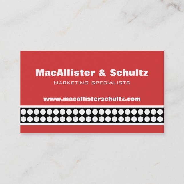 Modern Dots Business Card, Red Card (Front)