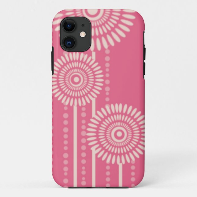 Modern Dots Flowers:Pink Barely There ID Case-Mate iPhone Case (Back)