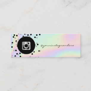 Modern Dots, Holographic Instagram Social Media Mini Business Card