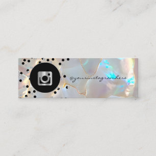 Modern Dots, Instagram Social Media Opal Stone Mini Business Card