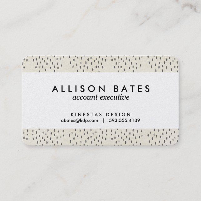 Modern Dots Ivory & Black Tiny Dot Print Business Card (Front)