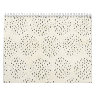 Modern Dots Ivory & Black Tiny Dot Print Calendar