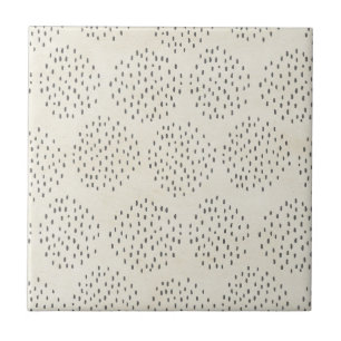 Modern Dots Ivory & Black Tiny Dot Print Ceramic Tile
