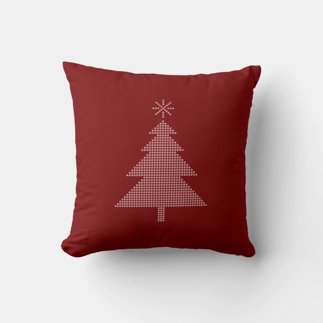 Modern Dotted Christmas Tree | Red Cushion (Front)