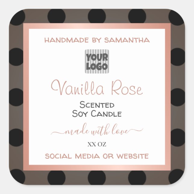 Modern Dotted Product Packaging Labels Custom Logo (Front)