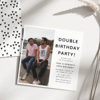 Modern Double Birthday Party Photo Birthday