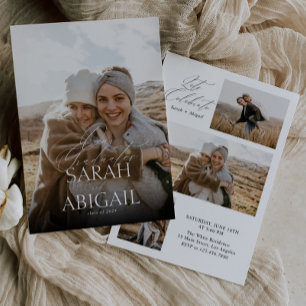 Modern Double Celebration Photo Graduation Party Invitation