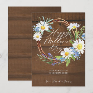 Modern Double Daisies Mothers Day  Holiday Card