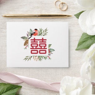 Modern Double Happiness Chinese Wedding Envelope