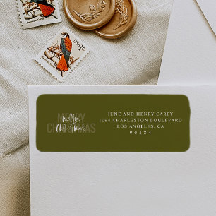 Modern Double Merry Christmas Return Address Label