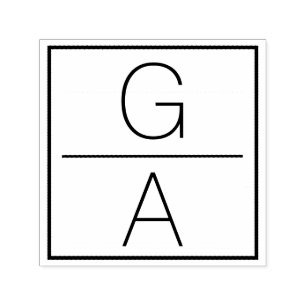 Modern Double Monogram Wedding Logo Self-inking Stamp