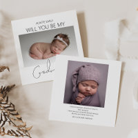 Modern Double Sided Photo Godmother Proposal
