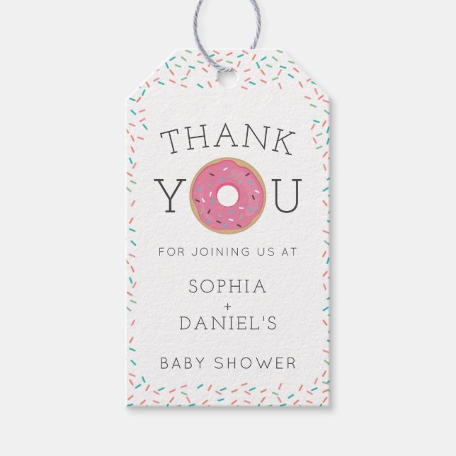 Modern Doughnut Baby Shower Favour Tag  (Front)
