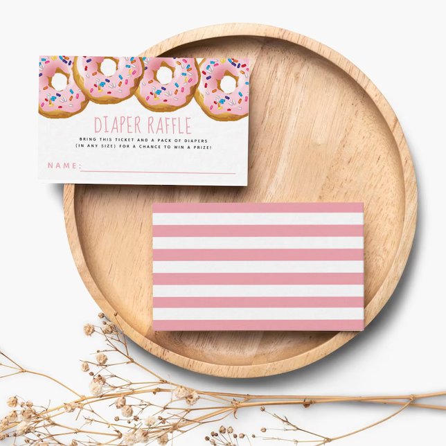 Modern Doughnut Baby Shower Sprinkle Raffle Ticket Enclosure Card (Creator Uploaded)