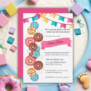 Modern Doughnut Baby Sprinkles Baby Shower Invitation