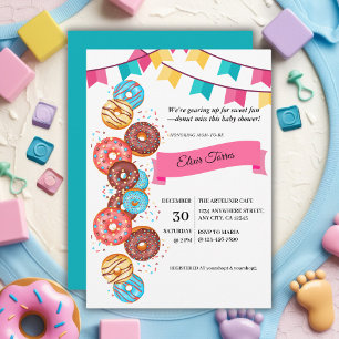Modern Doughnut Baby Sprinkles Baby Shower Invitation