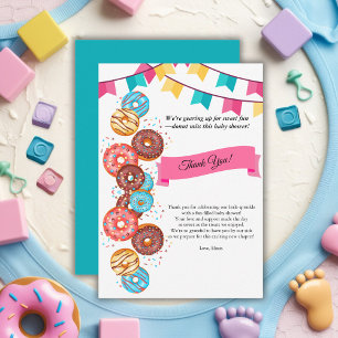 Modern Doughnut Baby Sprinkles Baby Shower Thank You Card
