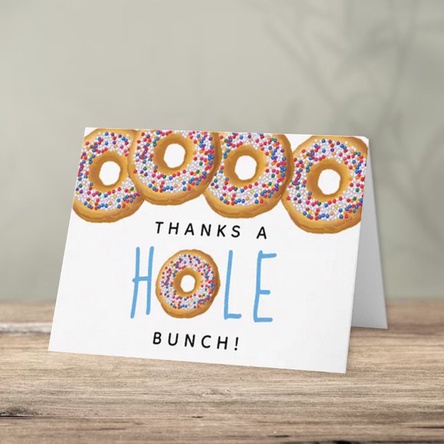 Modern Doughnut Boys Baby Shower Sprinkle Thank You Card (Creator Uploaded)