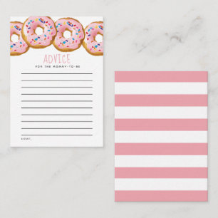 Modern Doughnut Girls Baby Shower Sprinkle Advice Card