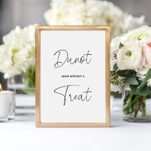 Modern Doughnut Leave Without A Treat Wedding Trea Pedestal Sign